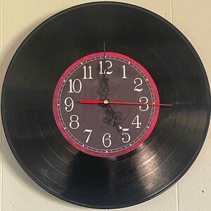 Black Vinyl Record Wall Clock